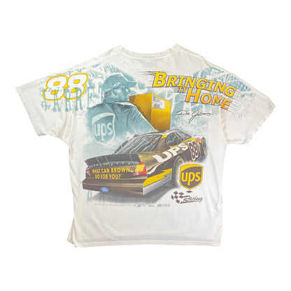 Vintage Dale Jarrett UPS AOP Racing Sports White T-shirt