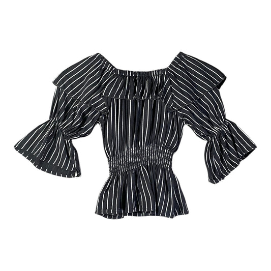 Sarrah Smocked Ruffle Wmns Black T-shirt