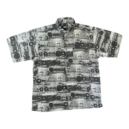 Mecca Y2K Boombox All-Over Print Black Shirt