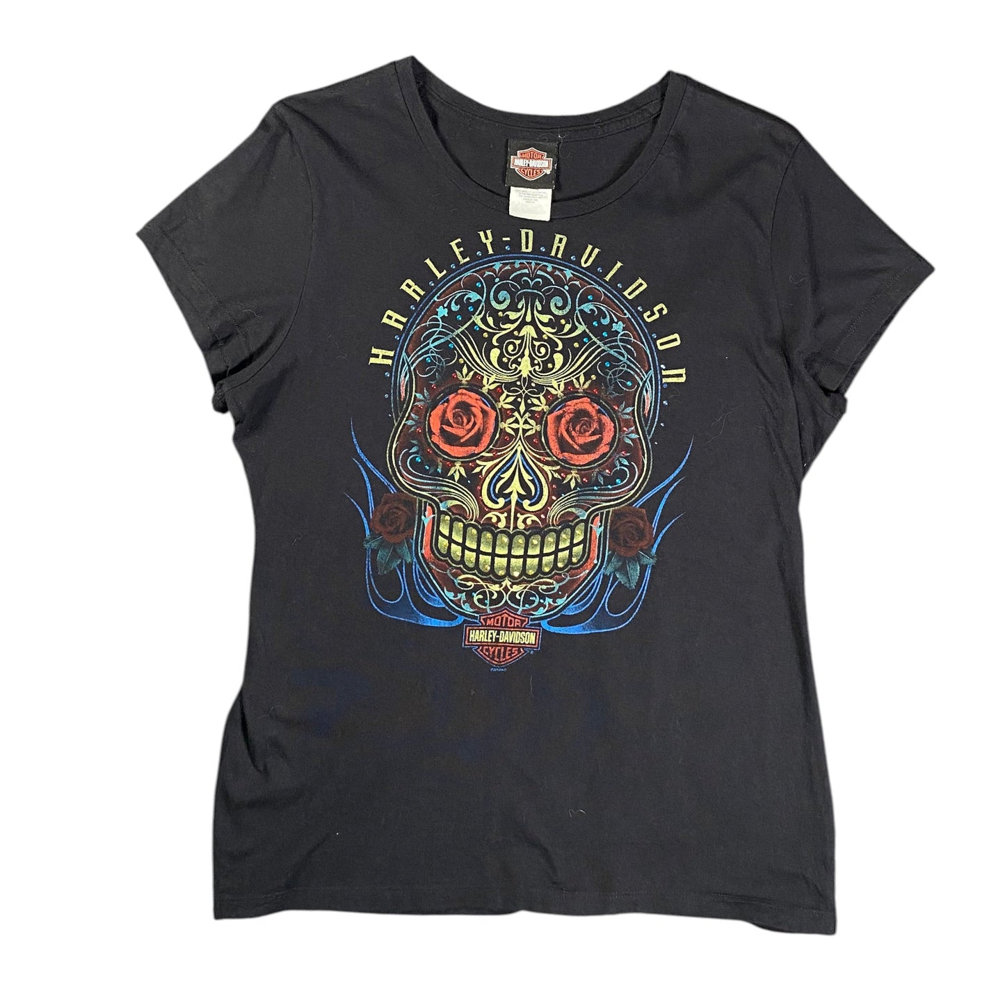 Harley-Davidson Sugar Skull Rose Black T-shirt