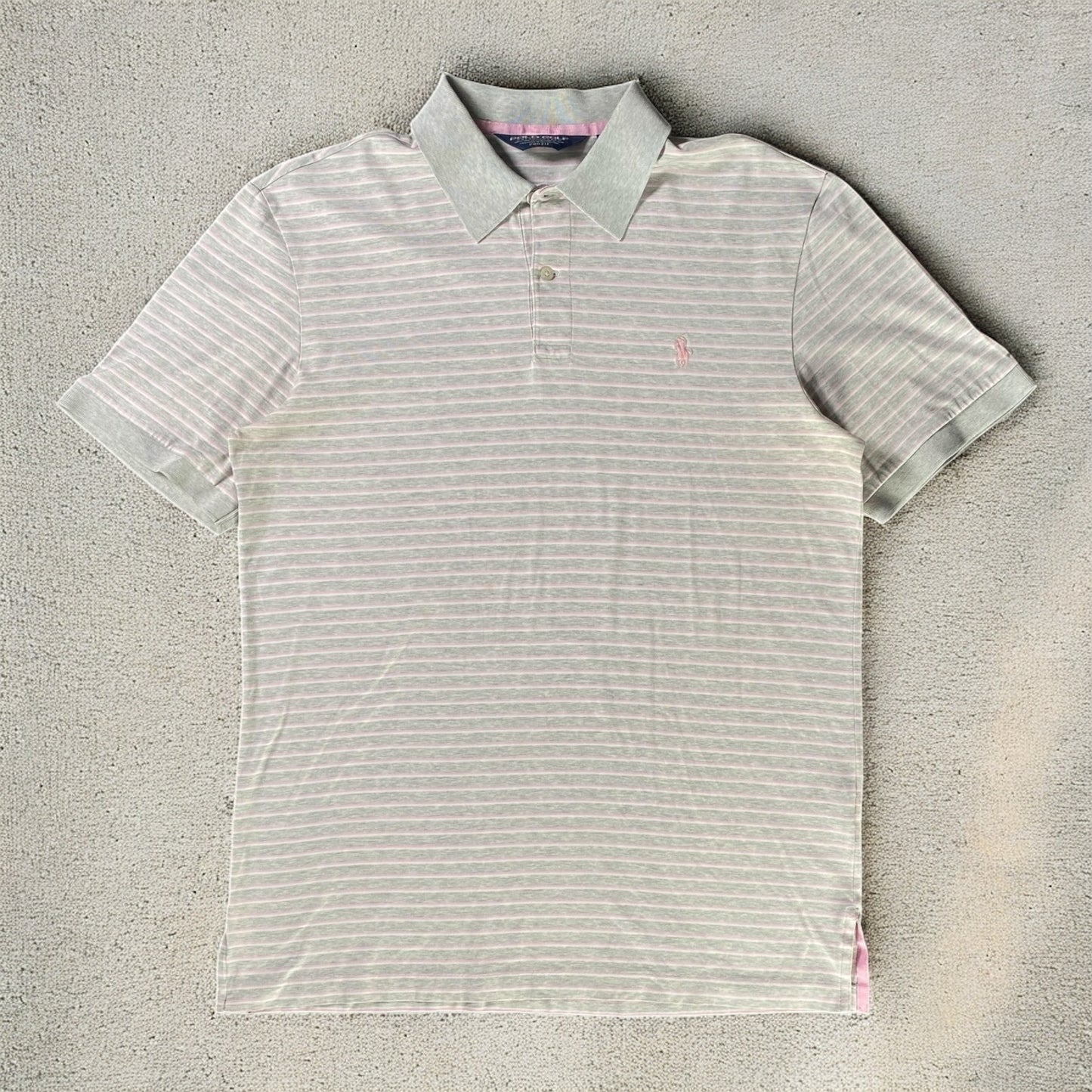 Polo Golf Ralph Lauren Pink & Grey Stripe Polo Shirt