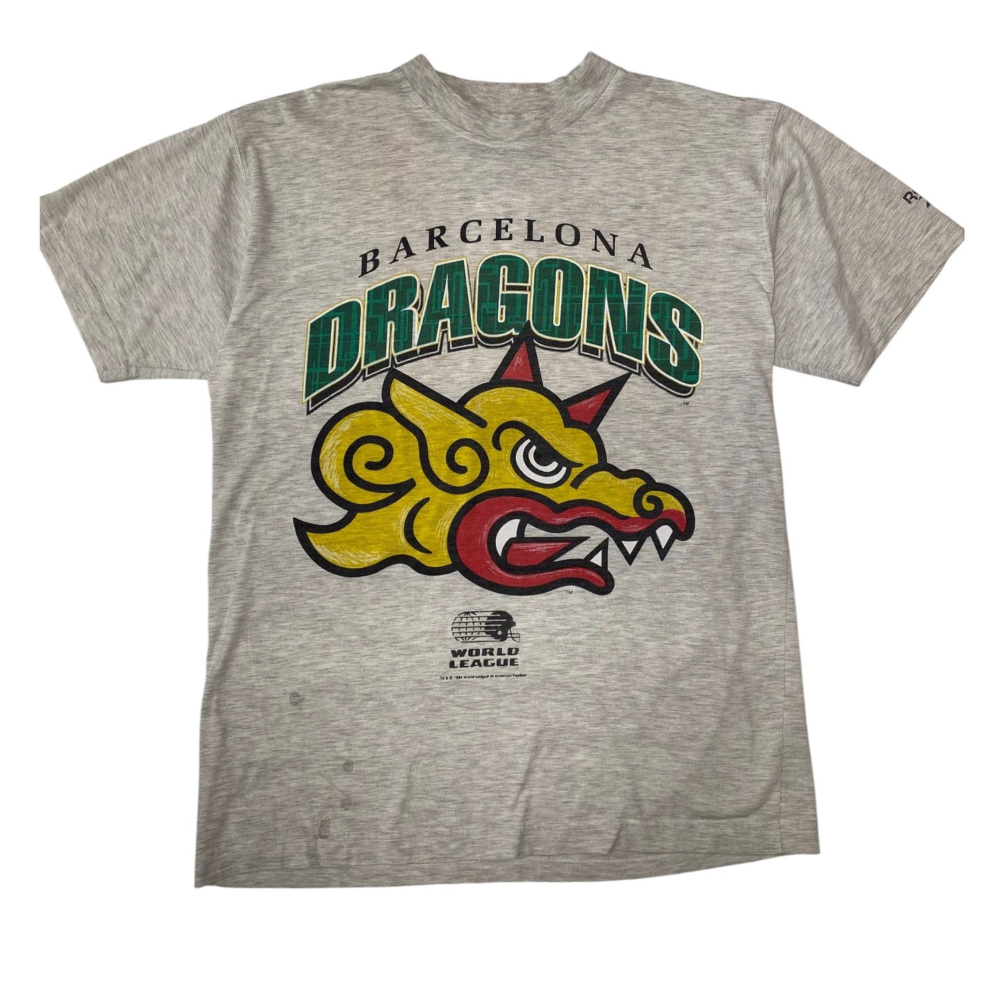 Vintage 1994 Reebok Barcelona Dragons Grey Tee