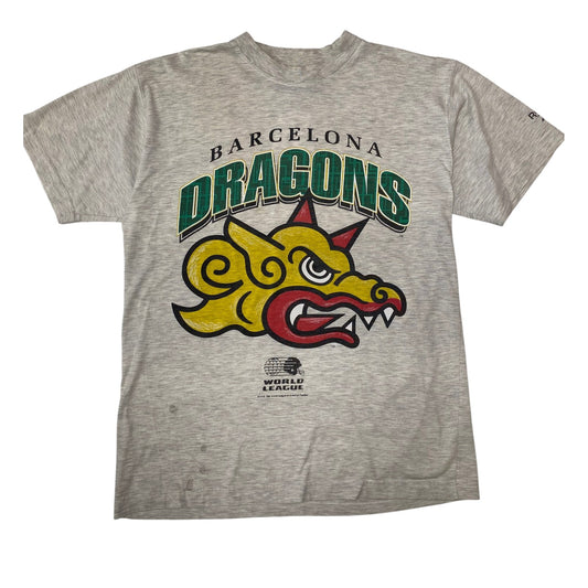 Vintage 1994 Reebok Barcelona Dragons Grey Tee