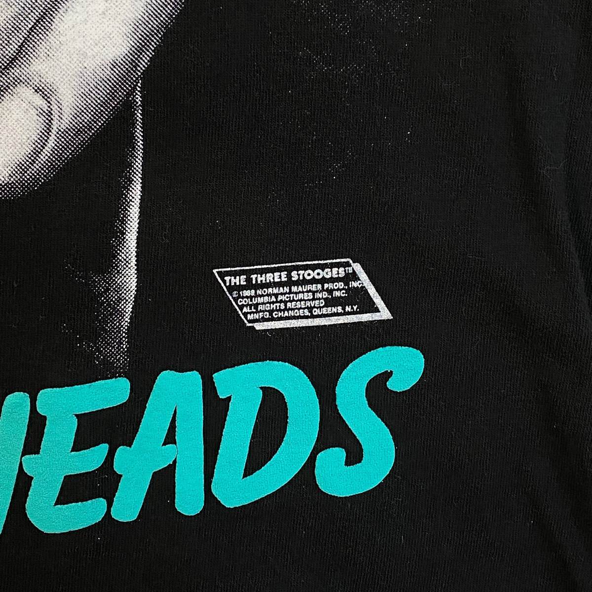 Digg It Thrift & Vintage black vintage The Three Stooges t-shirt with 1988 copyright graphic detail