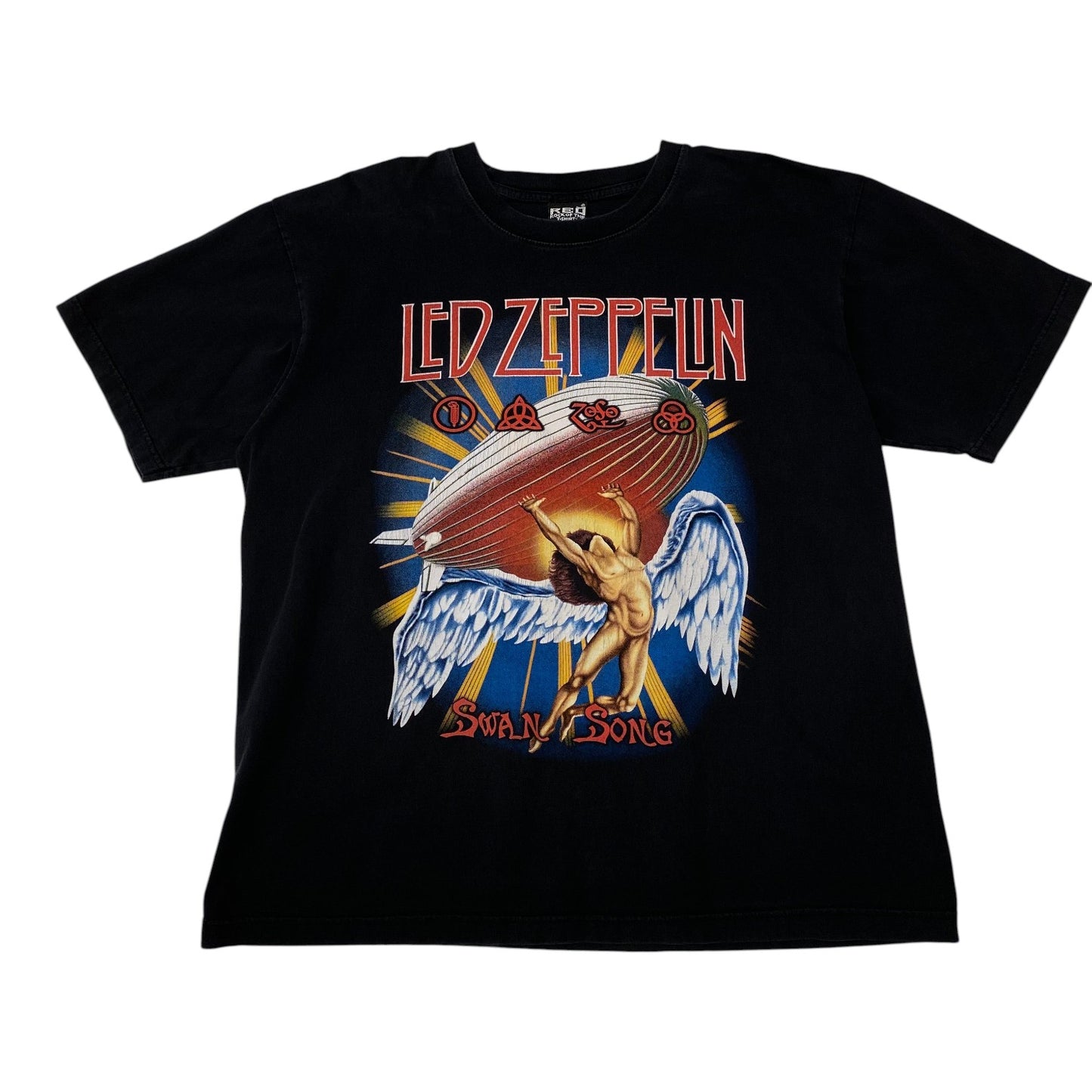 Bootleg Led Zeppelin Swan Song Black Graphic T-shirt