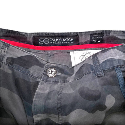 Crosshatch Forward Thinking Grey Camo Cargo Shorts