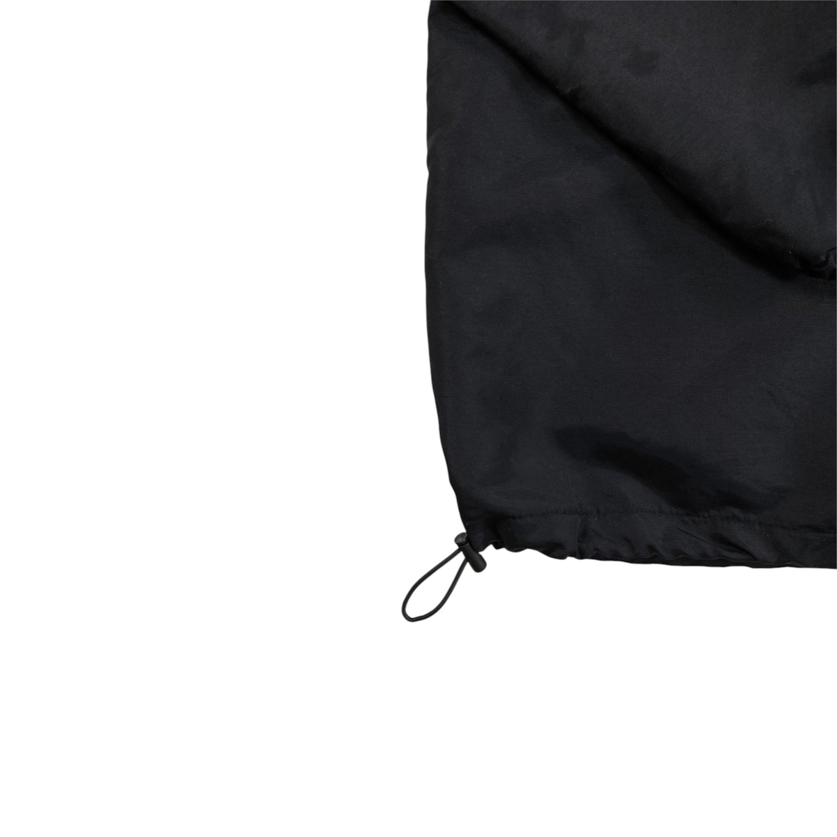 Digg It Thrift & Vintage Stüssy black lightweight windbreaker jacket hem with adjustable drawstring toggle