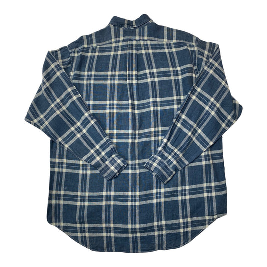 Ralph Lauren Classic Fit Green and Cream Plaid Button Down Shirt