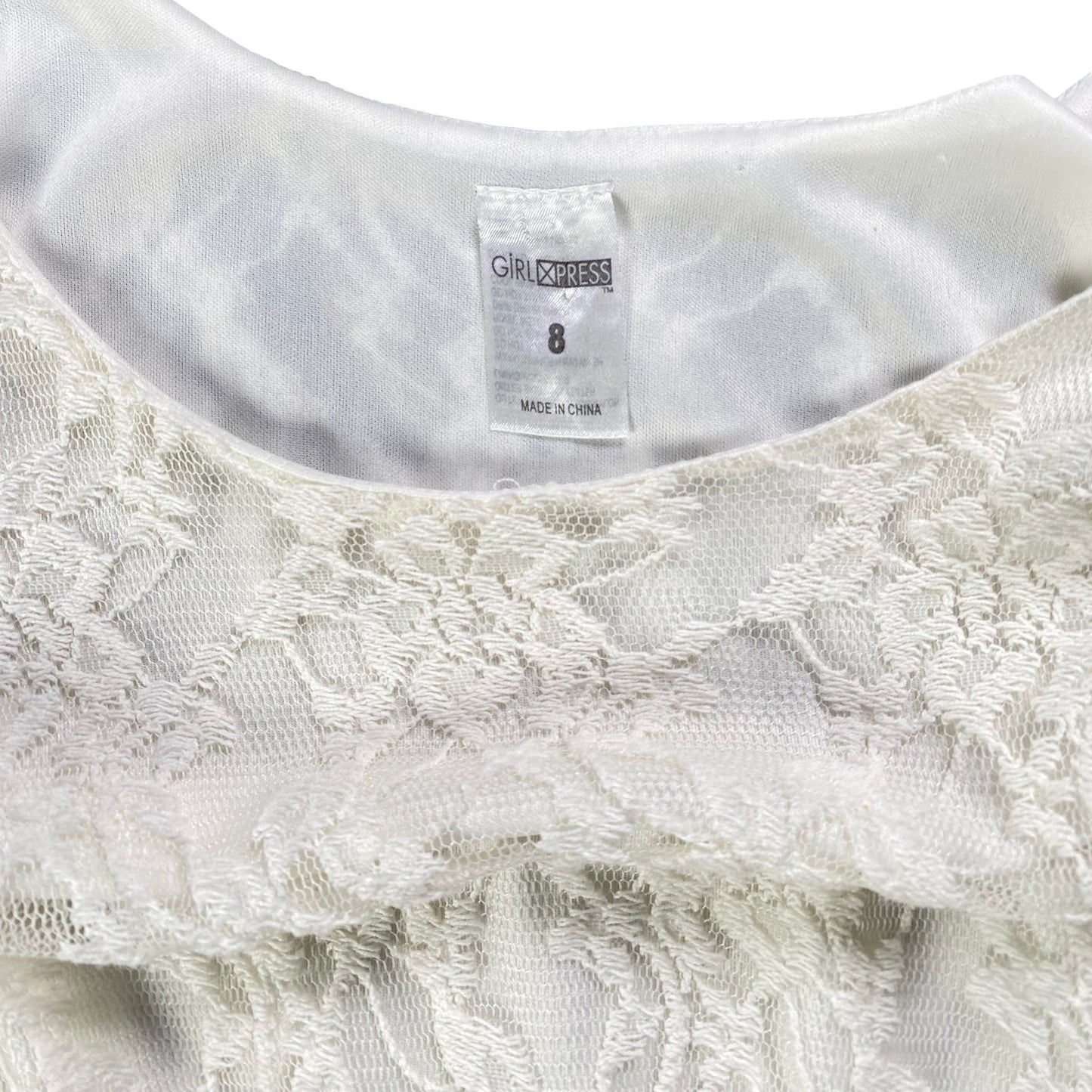 GirlXpress Floral Lace Wmns White Dress