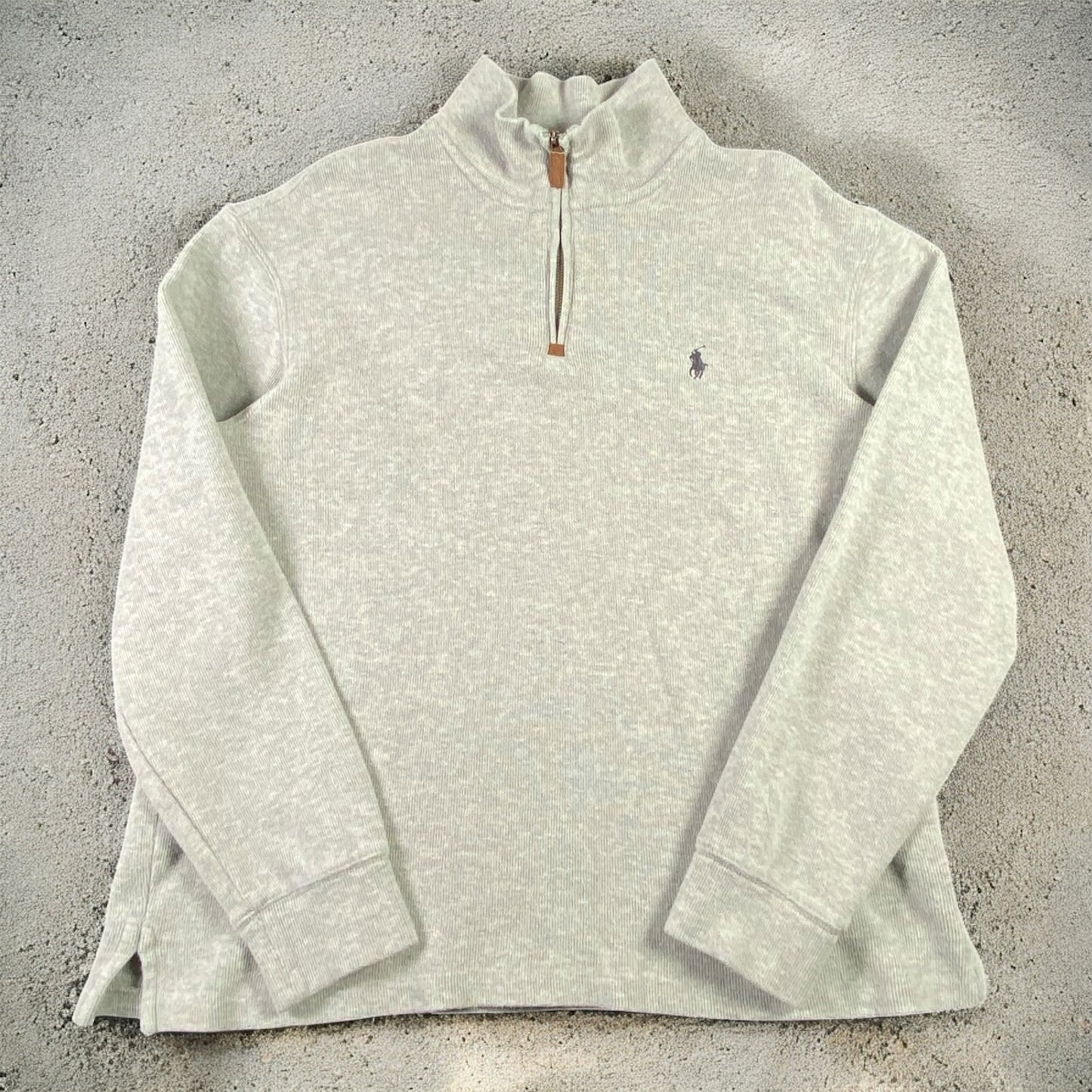 Polo Ralph Lauren Quarter-Zip Long Sleeve Grey Sweater