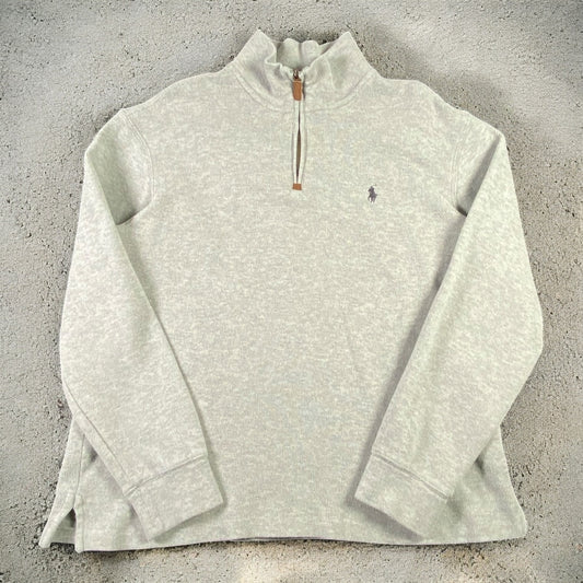 Polo Ralph Lauren Quarter-Zip Long Sleeve Grey Sweater