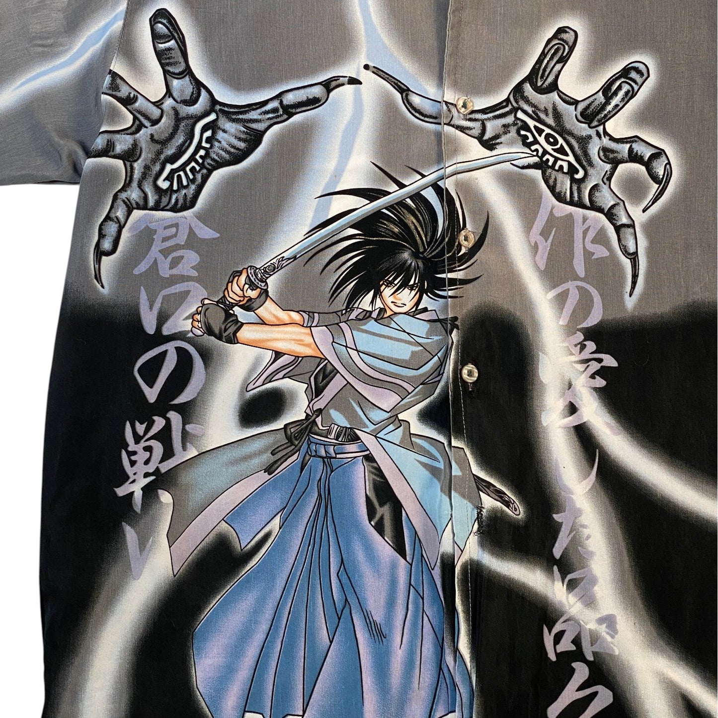 Y2K Guo Zhi Ting Anime Samurai Button-Up Shirt