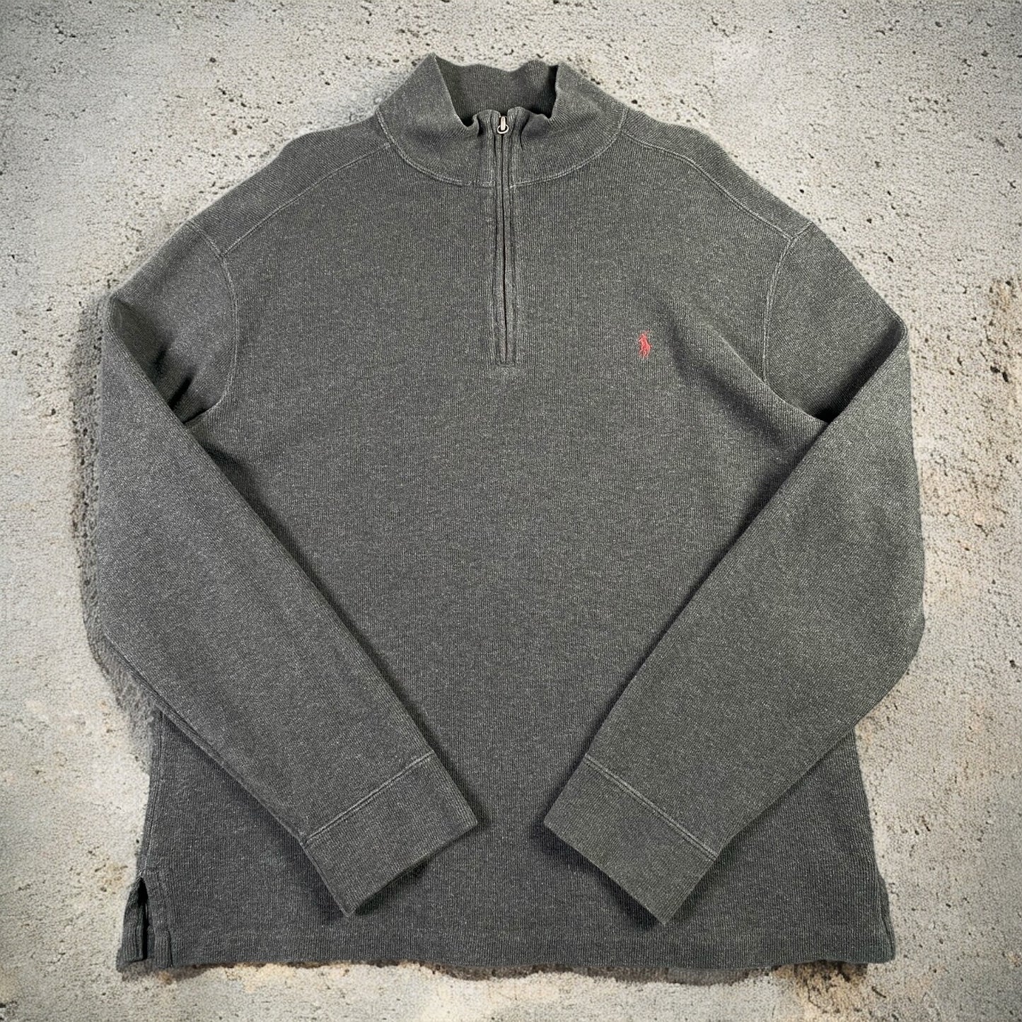 Polo Ralph Lauren Quarter-Zip Long Sleeve Dark Grey Sweater