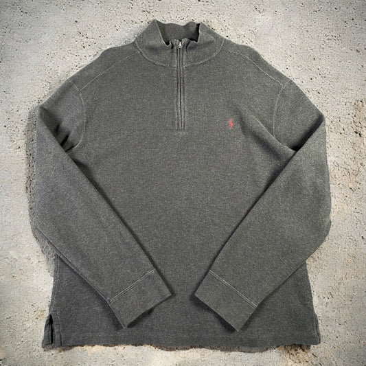 Polo Ralph Lauren Quarter-Zip Long Sleeve Dark Grey Sweater