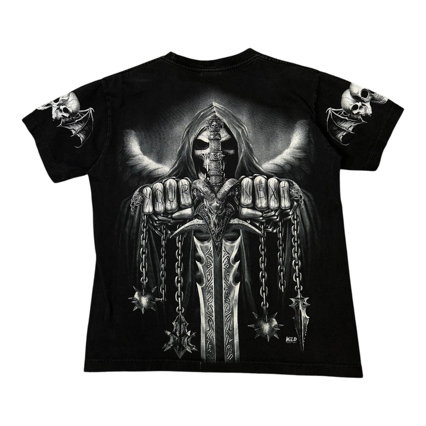 Vintage Grim Reaper "You're Next" Graphic Black T-shirt