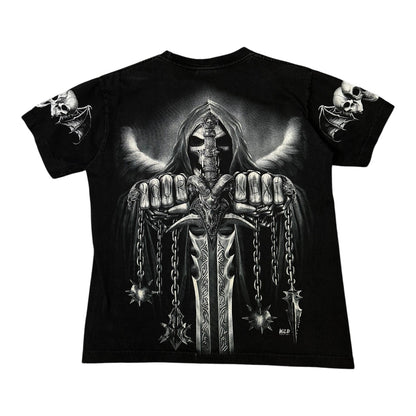 Vintage Grim Reaper "You're Next" Graphic Black T-shirt