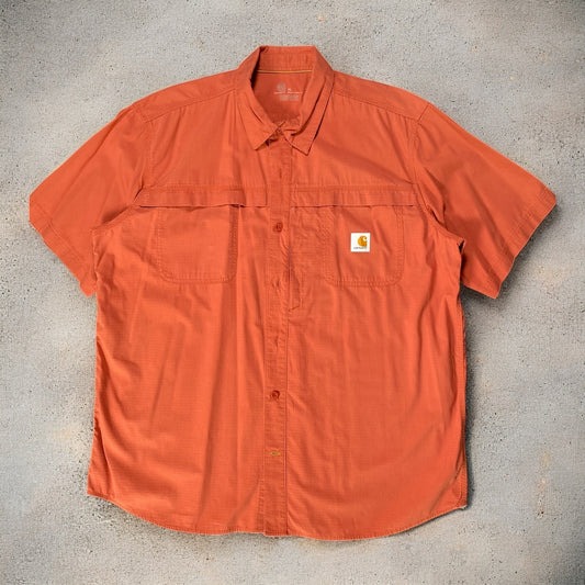 Carhartt Force Button Down Dark Orange Shirt