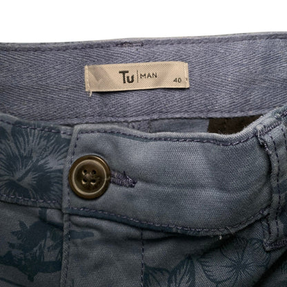 Tu Man Blue Floral Tropical Cargo Shorts