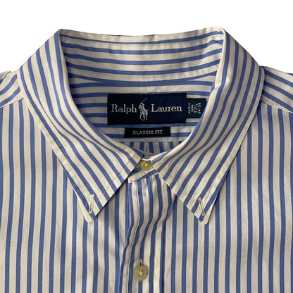 Polo Ralph Lauren Blue & White stripes Classic Fit Button Down Shirt