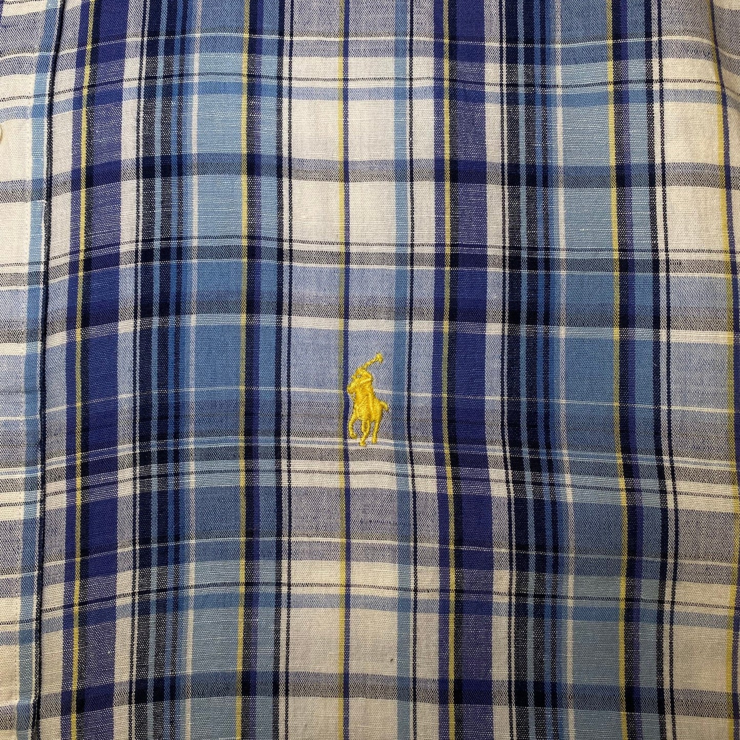 Ralph Lauren Classic Fit Short Sleeve Sky Blue Plaid Shirt