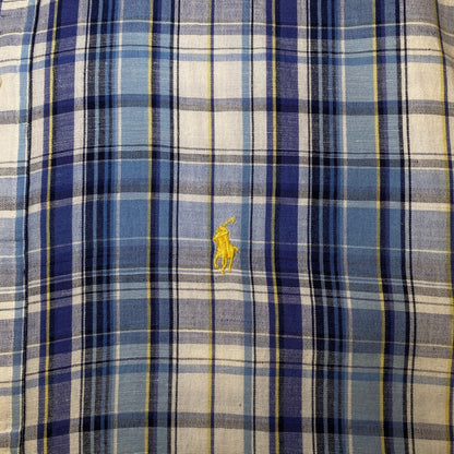 Ralph Lauren Classic Fit Short Sleeve Sky Blue Plaid Shirt
