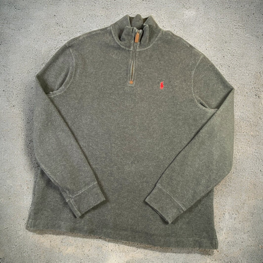 Polo Ralph Lauren Quarter-Zip Long Sleeve Dark Grey Sweater