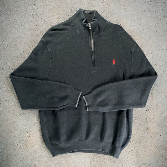 Polo Ralph Lauren Quarter-Zip Long Sleeve Black Sweater