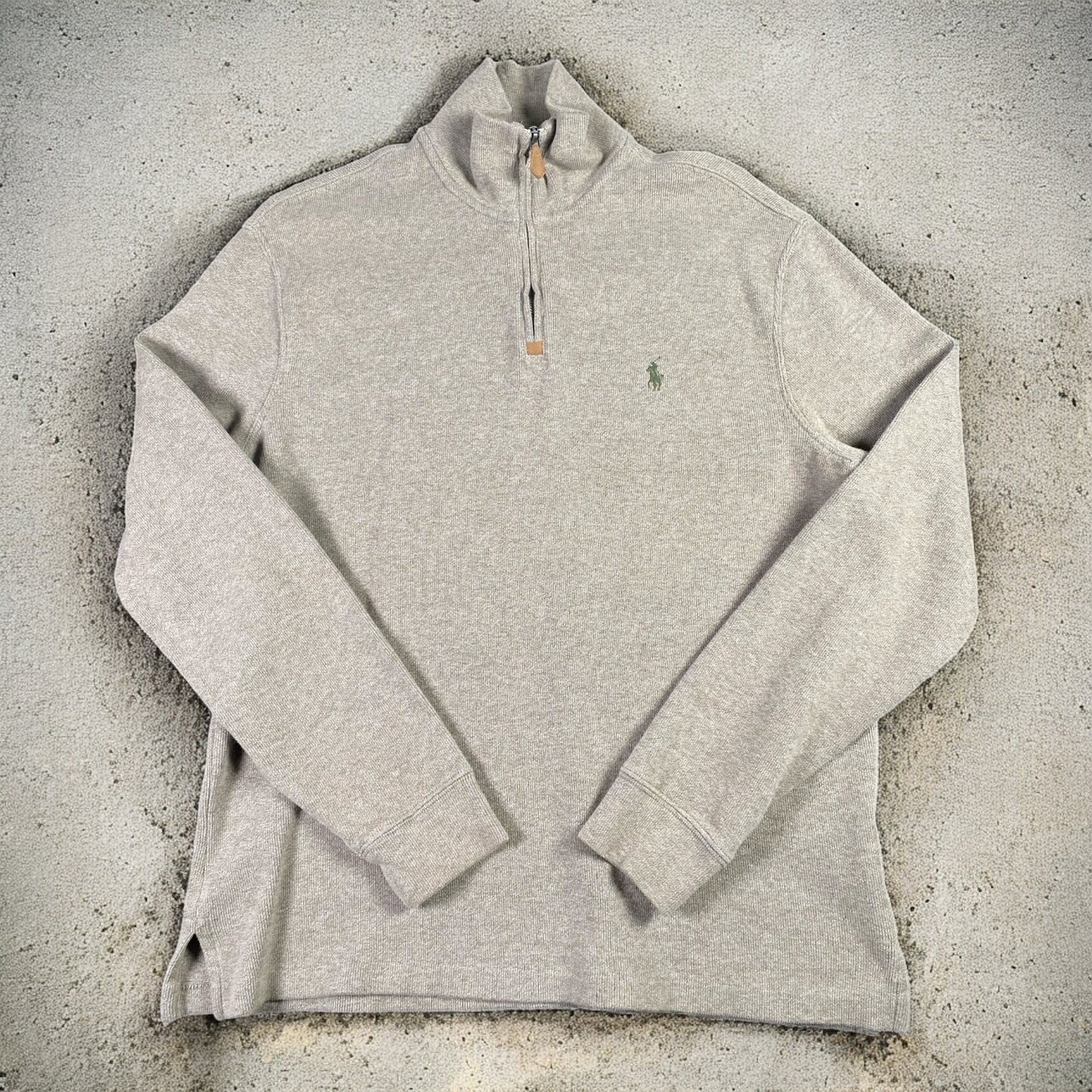 Polo Ralph Lauren Quarter-Zip Long Sleeve Light Grey Sweater