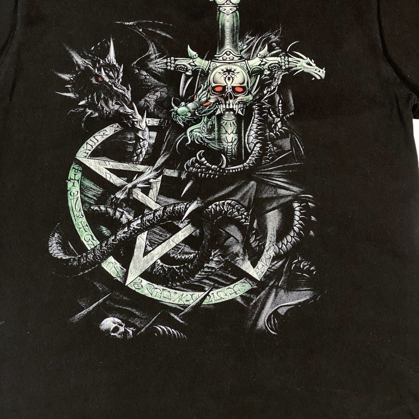 Rock Chang Dark Fantasy Dragon & Pentagram T-Shirt