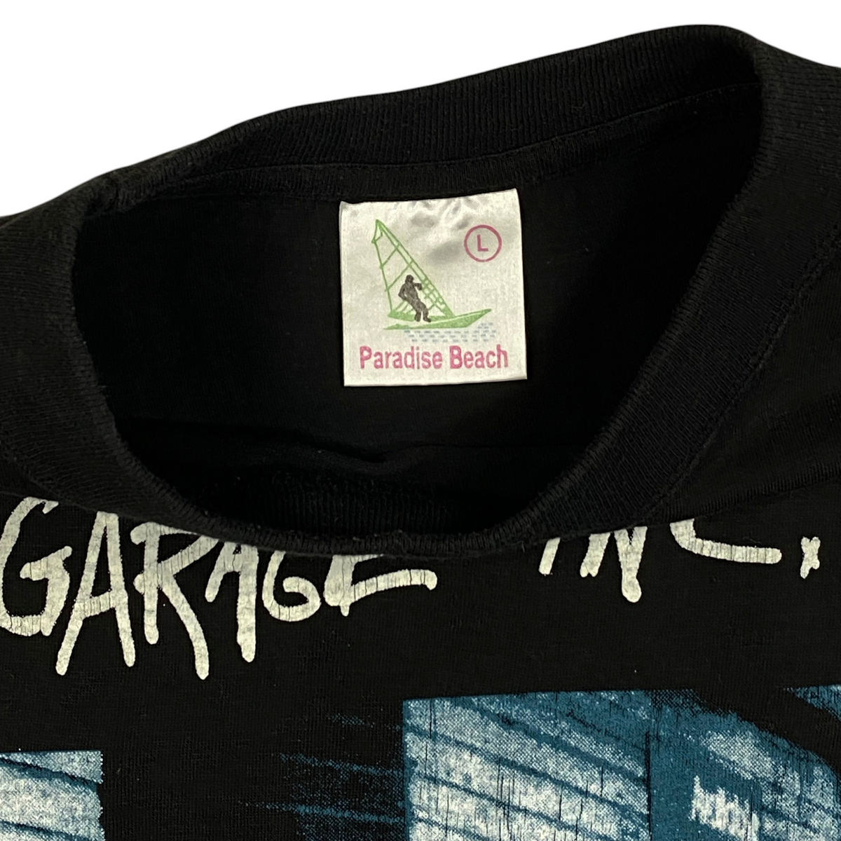 Digg It Thrift & Vintage Metallica Garage Inc. faded black graphic t-shirt with Paradise Beach neck tag