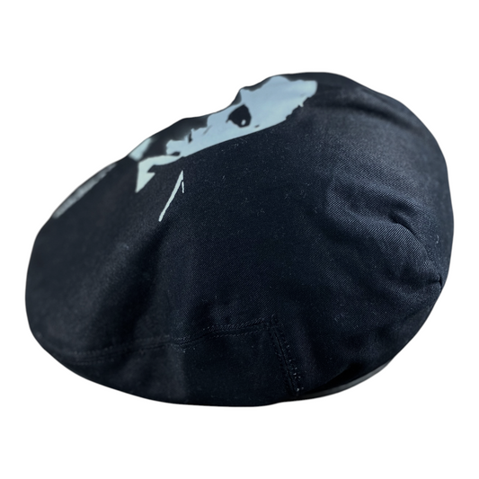Digg It Thrift & Vintage black flat cap featuring a white Godfather Il Padrino graphic print