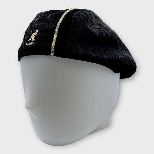 Vintage Black/White Striped Kangol Ventair Flat Cap