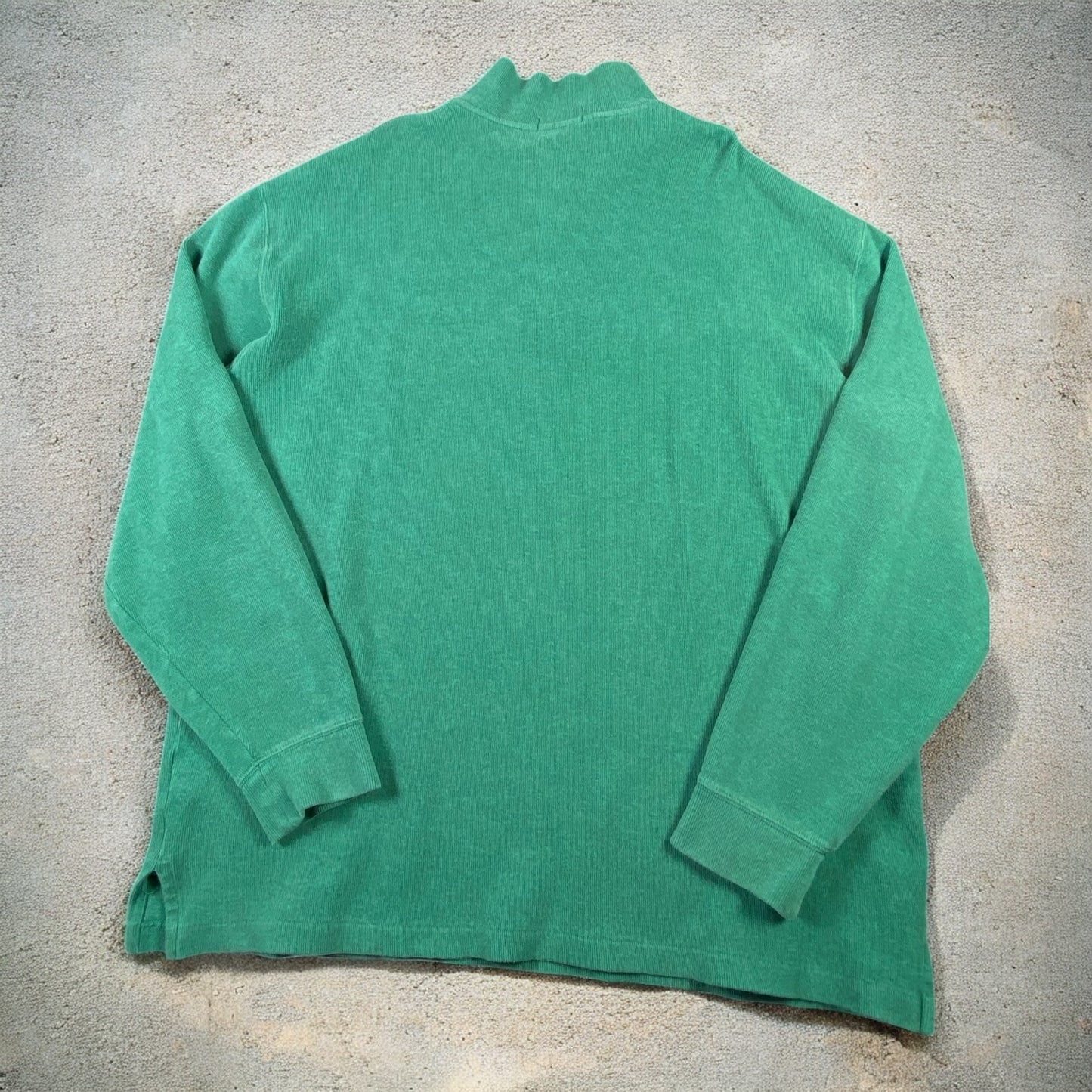 Polo Ralph Lauren Quarter-Zip Long Sleeve Green Sweater Light Orange Embroidered Logo