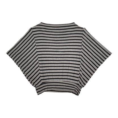 Digg It Thrift & Vintage grey and black striped batwing top with a relaxed fit, size XS