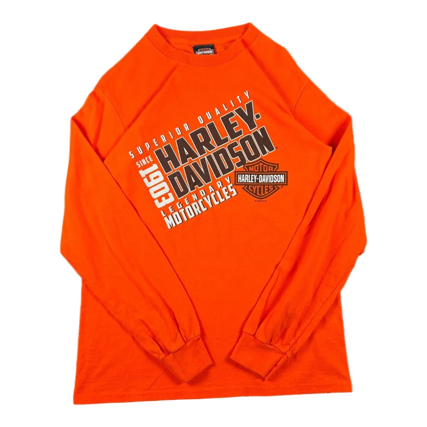 Harley Davidson superior quality legendary motorcycle orange long sleeve