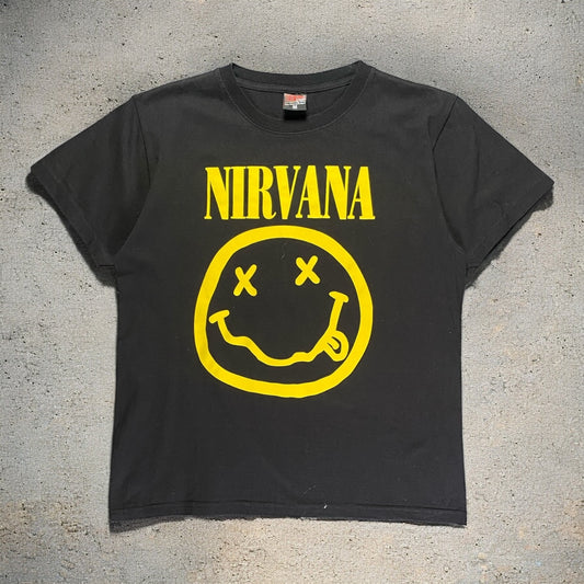 Nirvana Flower Sniffin Black T-shirt