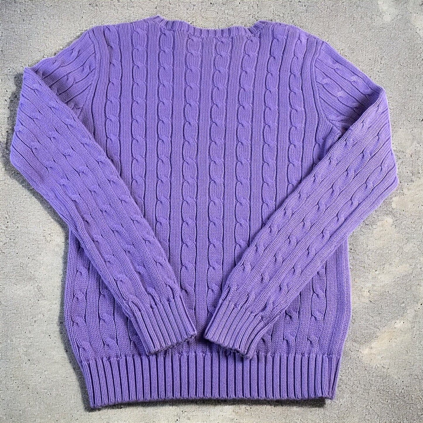 Polo Ralph Lauren Purple Cable-Knit Sweater