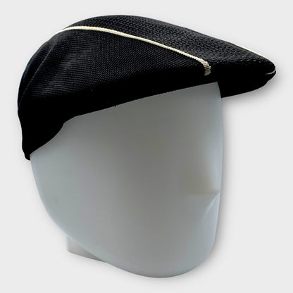 Vintage Black/White Striped Kangol Ventair Flat Cap