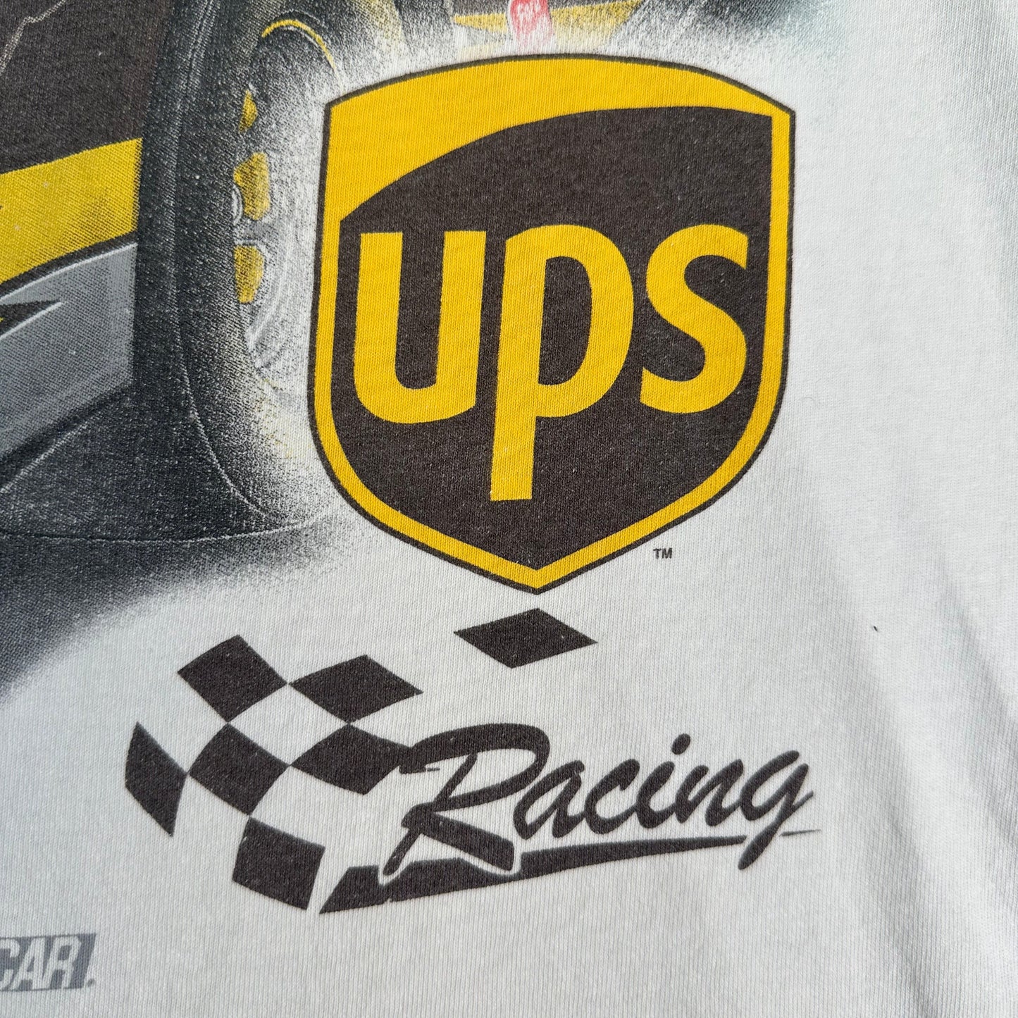Vintage Dale Jarrett UPS AOP Racing Sports White T-shirt