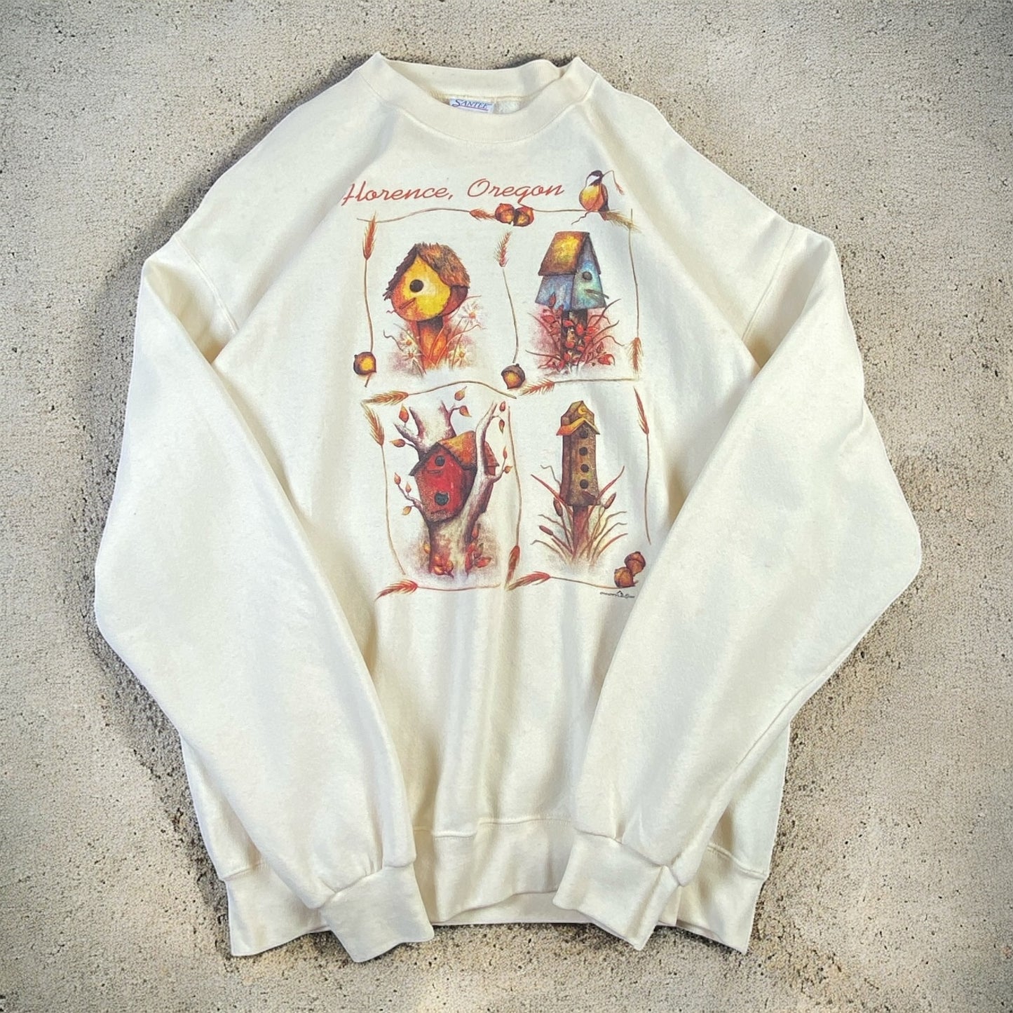 Vintage Ohiopyle 1997 Florence, Oregon Light Beige Sweater