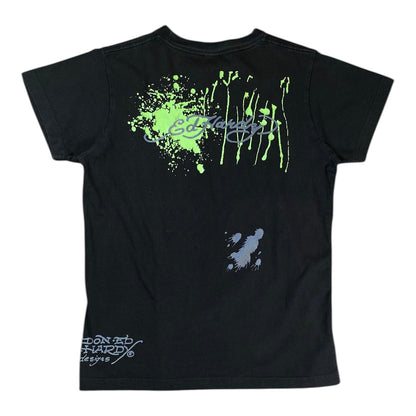 Ed Hardy Tiger Splatter Graphic Black Tee