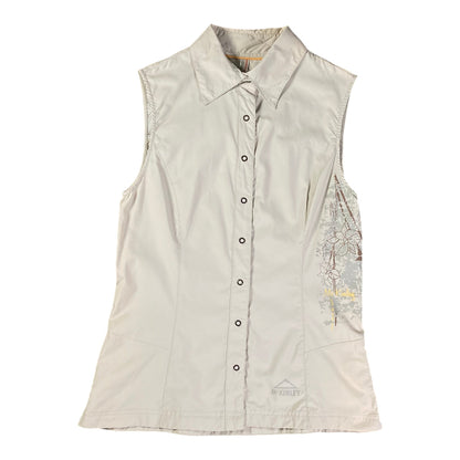 Embroidered McKinley Beige Sleeveless Shirt