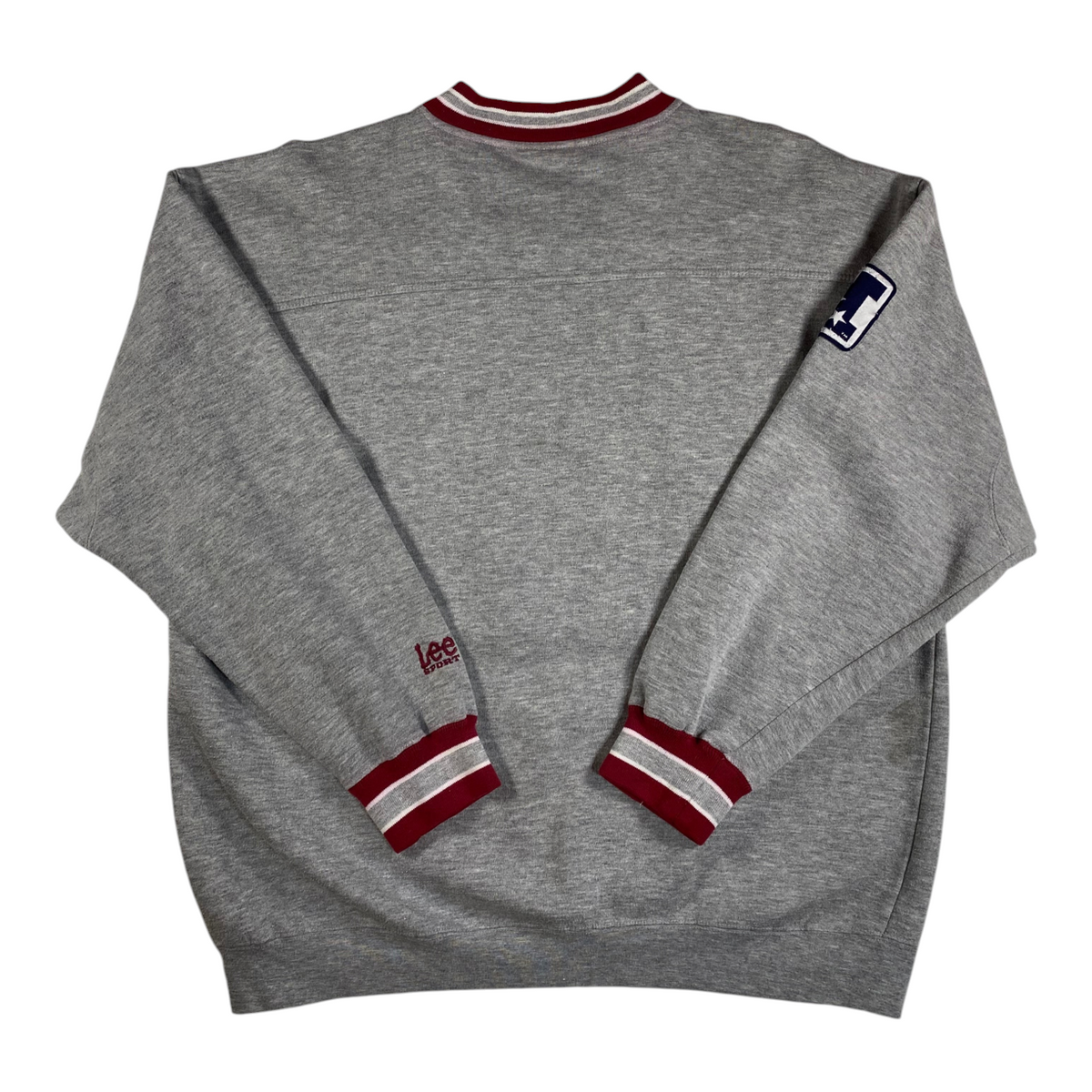 Digg It Thrift & Vintage grey Lee Sport NFL San Francisco 49ers vintage v-neck sweatshirt with striped cuffs