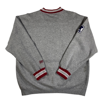 Digg It Thrift & Vintage grey Lee Sport NFL San Francisco 49ers vintage v-neck sweatshirt with striped cuffs