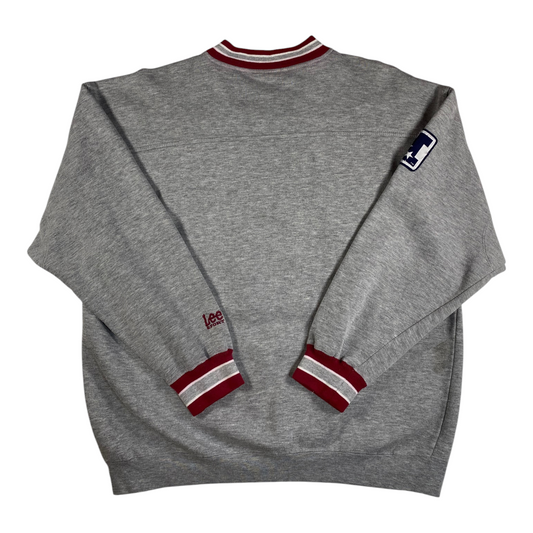 Digg It Thrift & Vintage grey Lee Sport NFL San Francisco 49ers vintage v-neck sweatshirt with striped cuffs