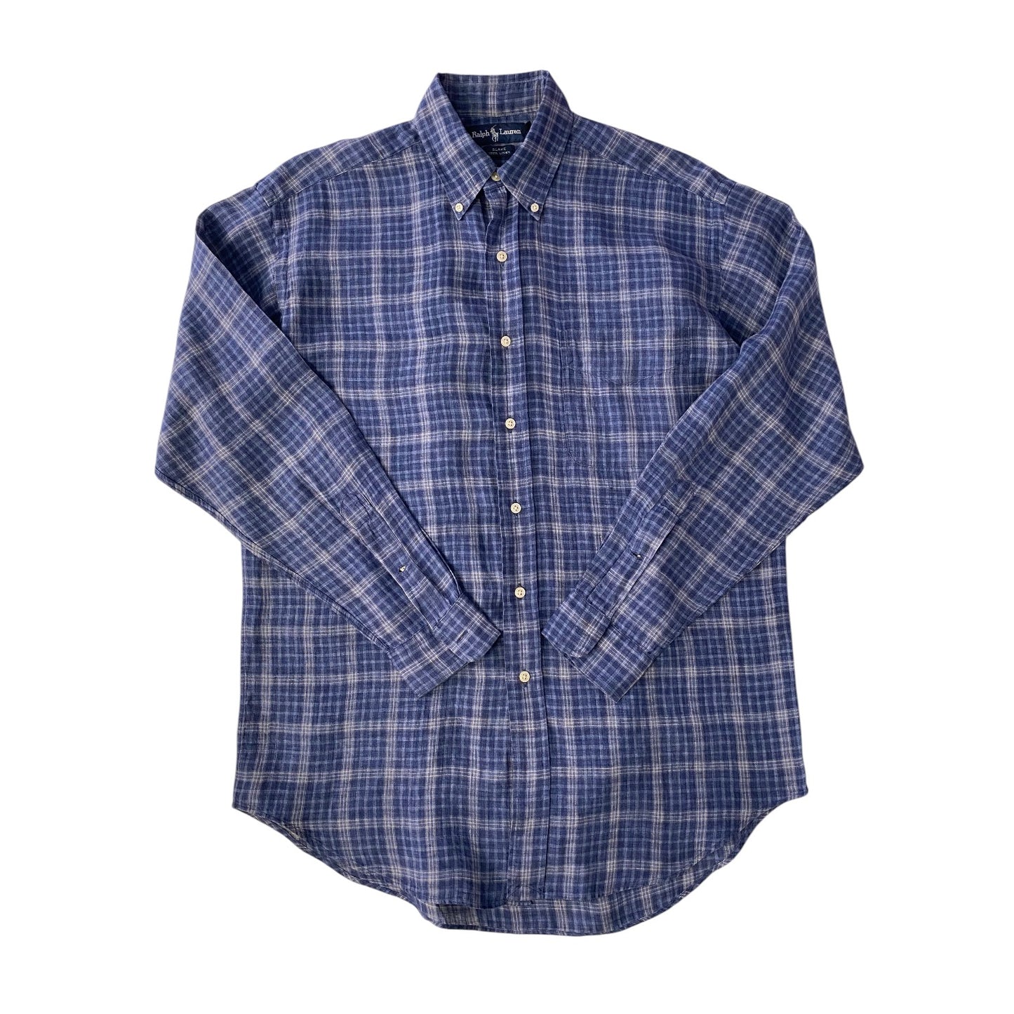 Ralph Lauren Blue Plaid Pattern Blake Shirt