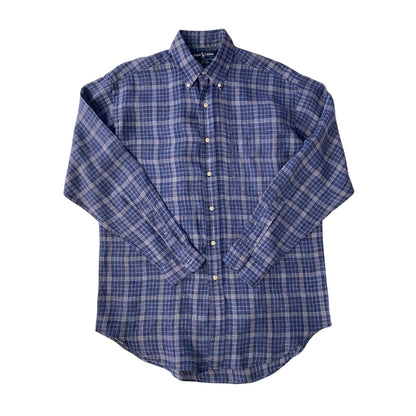 Ralph Lauren Blue Plaid Pattern Blake Shirt