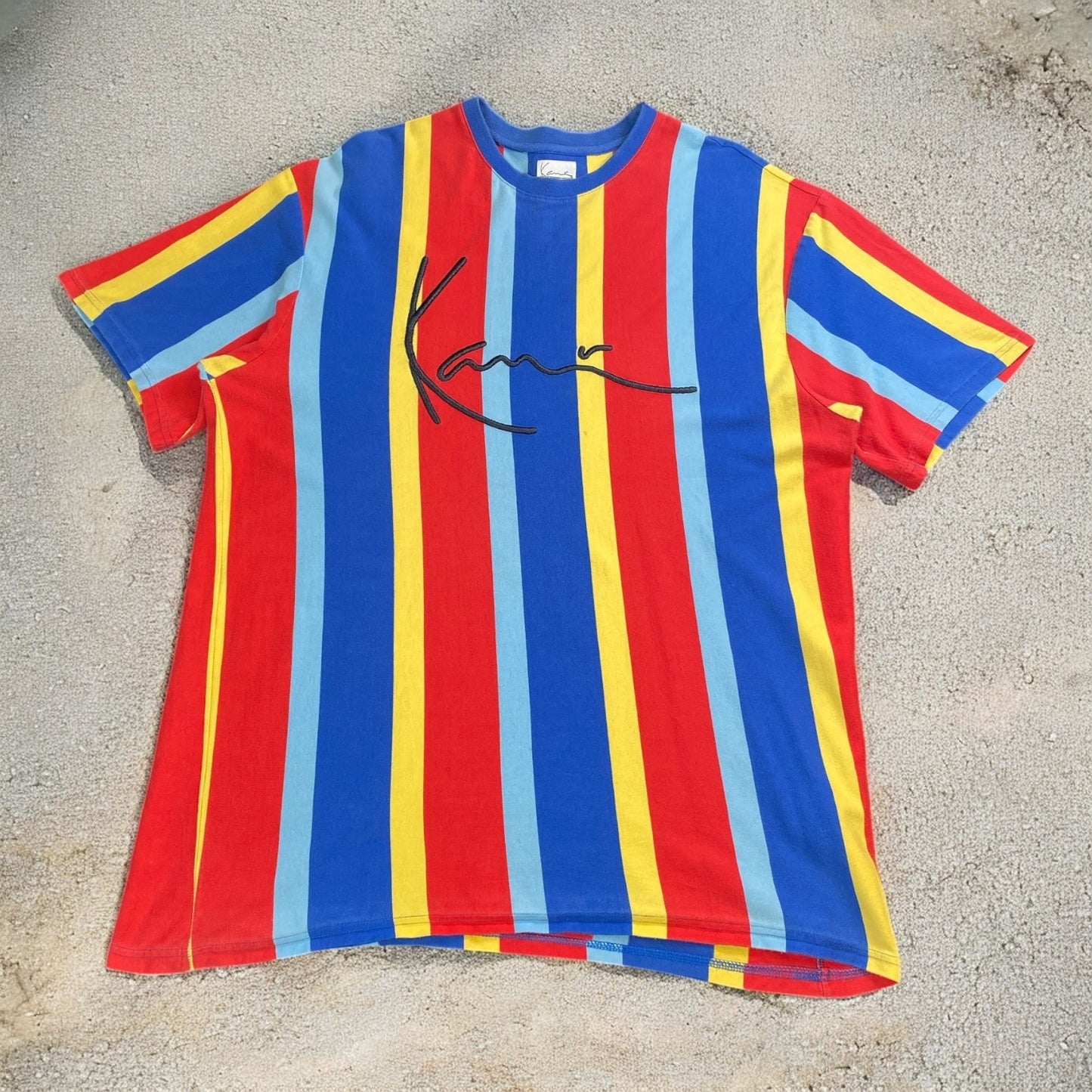 Karl Kani Signature Blue Red Yellow Stripes T-shirt