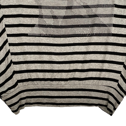 Marilyn Monroe Rhinestone Striped Batwing Top