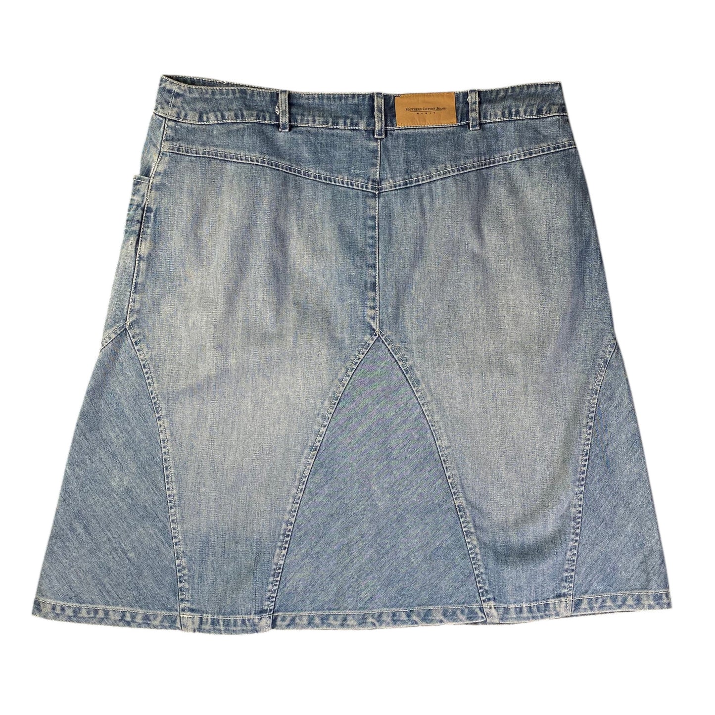 Southern Cotton Woman Light Denim Midi Skirt